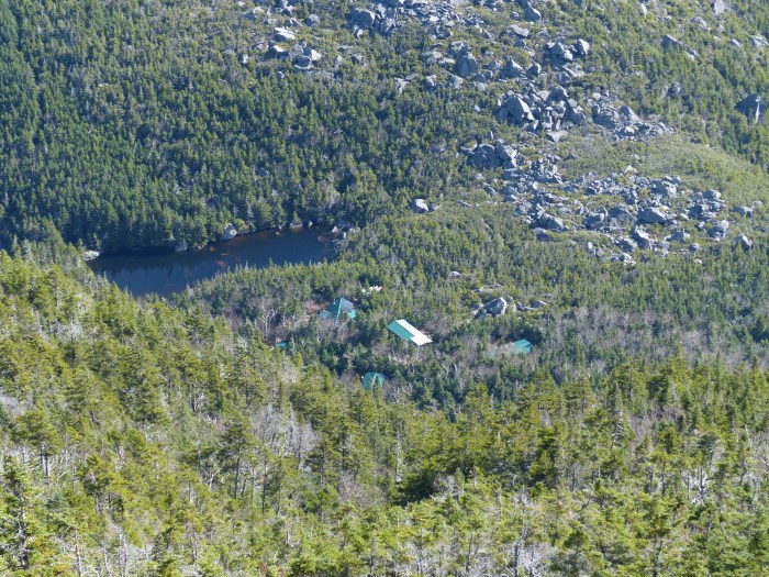 Looking down into Carter Notch and the Carter Notch Hut